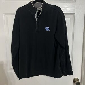 University Of Kentucky Wildcats Mens L Pullover Blue  1/4 Button Up Embroidered